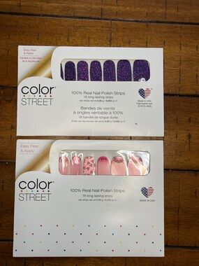 Color Street Real Nail Polish Strips Ibiza Nights & Melon Dramatic